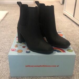 Jeffrey Campbell Black Ankle Rain Boots - Rubber